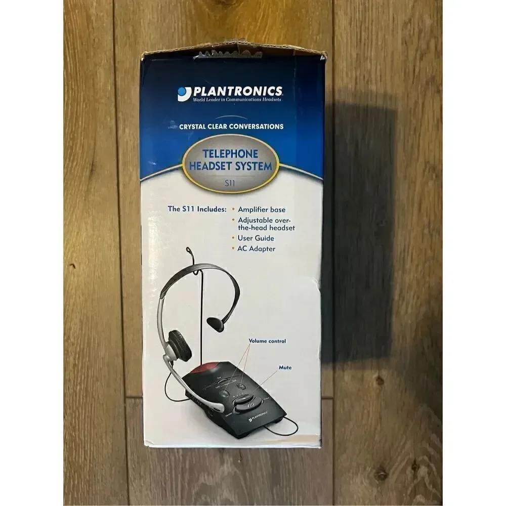 Plantronics S11 Telephone Over The Head Headset System Black New In Box 65148 11